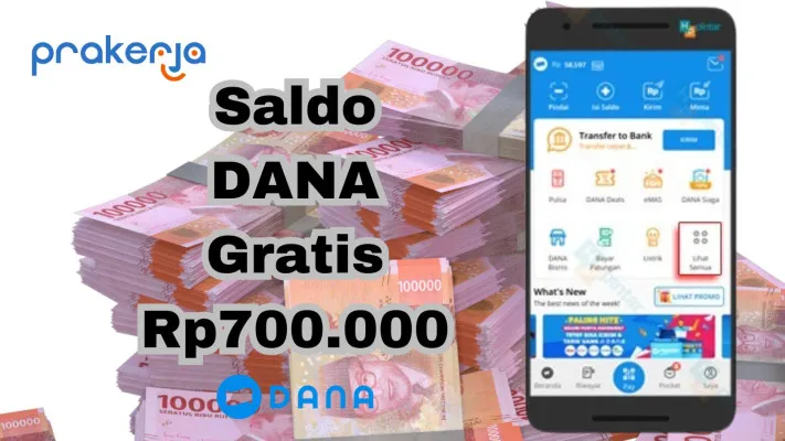 Saldo DANA Gratis Rp700.000 berhasil kamu terima masuk dompet elektronik. (Poskota/Syania Nurul Lita Baikuni)