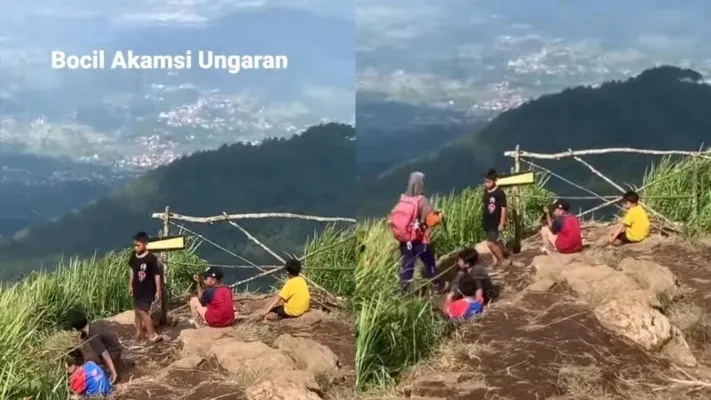 Viral bocil akamsi naik gunung. (Tiktok : @exploresemarang)