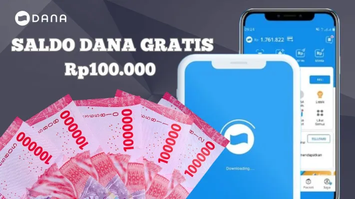 Saldo DANA gratis Rp100.000 masuk dompet elektronik anda, cek cara klaimnya di sini. (Poskota/Syania Nurul Lita Baikuni)