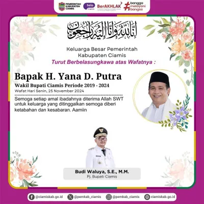 Wakil Bupati Ciamis Yana D Putra meninggal dunia karena serangan jantung, hari ini Senin 25 November 2024. (Instagram Pemkab Ciamis)