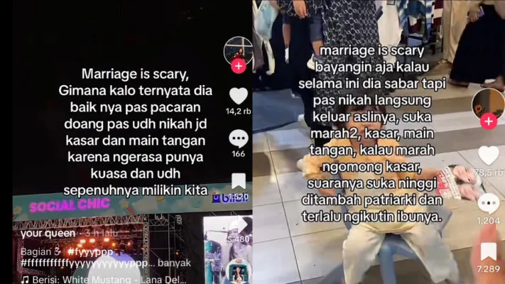 Konten video tiktok Marriage is Scary.  (Tiktok;: @yourqueen)