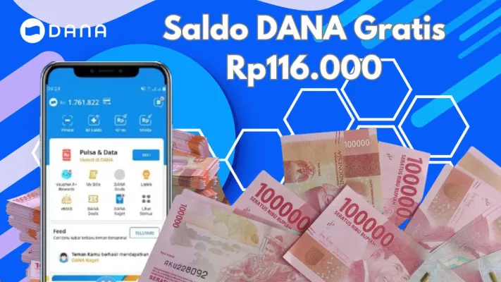 Ambil hadiamu klaim saldo DANA gratis Rp116.000 masuk dompet elektronik. (Poskota/Syania Nurul Lita Baikuni)