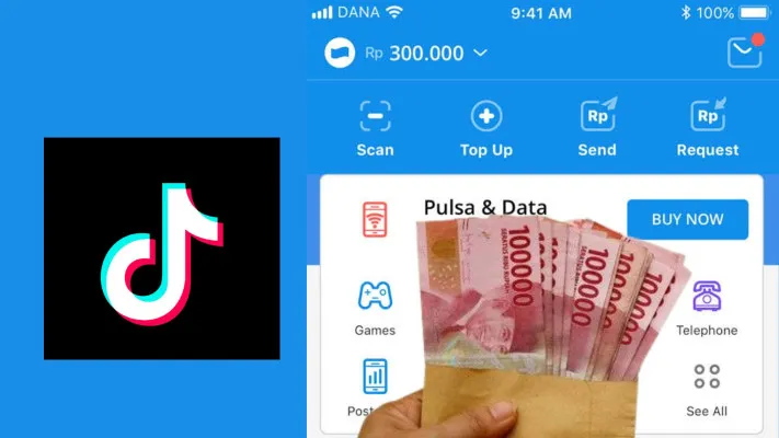 Dapatkan keuntungan saldo DANA gratis dari main TikTok. (Poskota/Rivera Jesica Souisa)