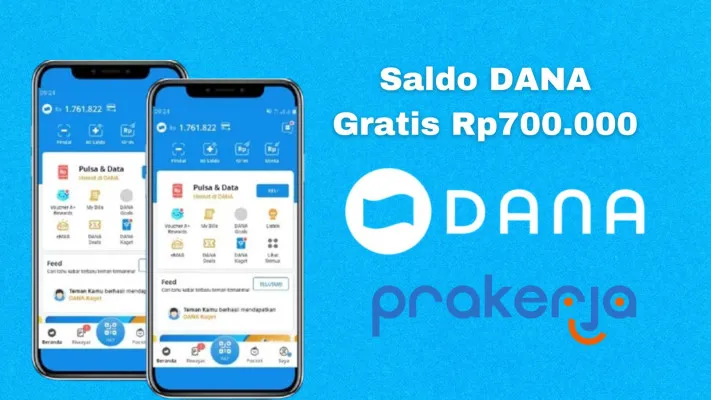 Saldo DANA gratis Rp700.000 bisa anda klaim jika lolos sebagai peserta Prakerja, cek caranya di sini. (Poskota/Syania Nurul Lita Baikuni)