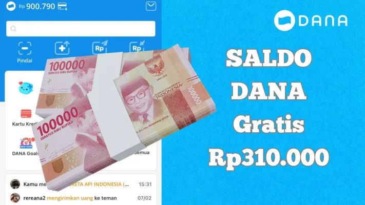 Saldo DANA gratis Rp310.000 masuk dompet elektronik ikuti caranya disini. (Poskota/Syania Nurul Lita Baikuni)