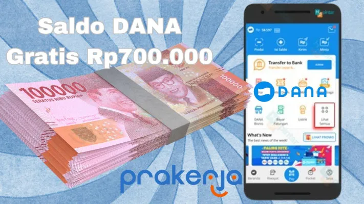 Klaim saldo DANA gratis dari pemerintah Rp700.000 masuk dompet elektronik. (Poskota/Syania Nurul Lita Baikuni)