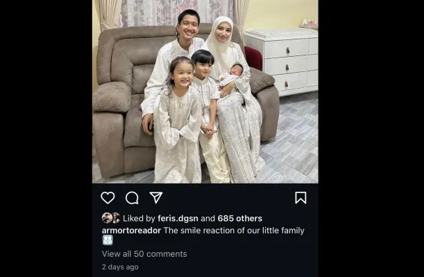 Dua hari sebelum viral video KDRT, Armor Toreador unggah foto harmonis keluarga lengkapnya. (Instagram Armor Toreador)