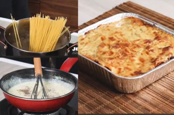 Ini dia resep backed pasta yang bisa Anda tiru di rumah ala Jerry Andrea.(Tangkap Layar YouTube/Jerry Andrean)