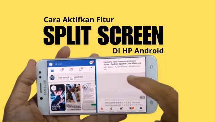 Split Screen adalah fitur di perangkat Android yang memungkinkan pengguna untuk menjalankan dan melihat dua aplikasi secara bersamaan di layar. (tangkap layar Youtube/Syam Kapuk/edited Dadan)