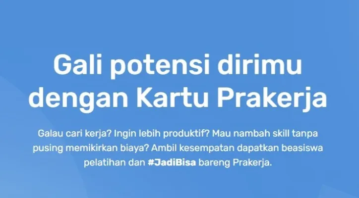 Ilustrasi pendaftaran Program Kartu Prakerja. (Dok. Prakerja).