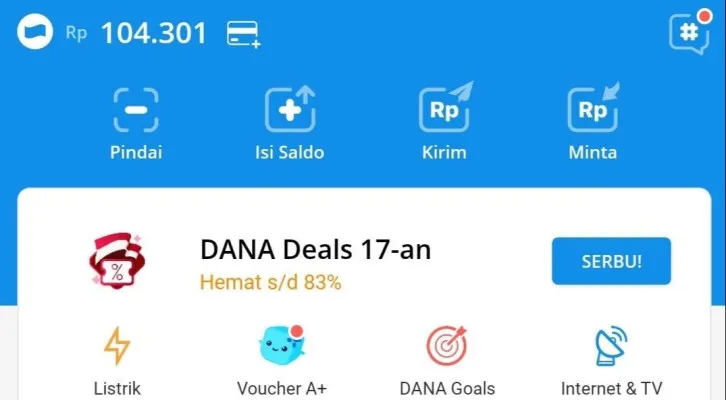 Terima saldo dana gratis hingga jutaan rupiah cukup dengan internet dan ponsel (DANA)