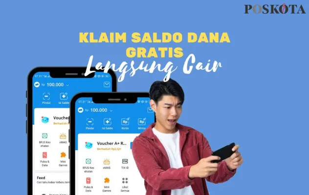 Cara klaim saldo DANA gratis hingga Rp225.000 ke dompet elektronik hari ini.(Mutia Dheza Cantika/Poskota)