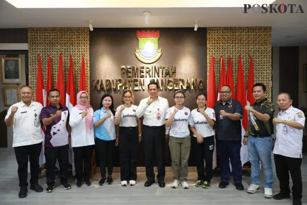 Pelepasan atlet menembak asal Kabupaten Tangerang yang akan bertanding ke PON. (Poskota/Veronica)