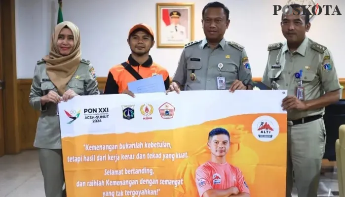 Petugas Prasarana dan Sarana Umum (PPSU) Kelurahan Petogogan, Yuda Ardi Mauludin (39) yang akan berlaga di Pekan Olahraga Nasional (PON) XXI Aceh-Sumut 2024. (Poskota/Pandi)