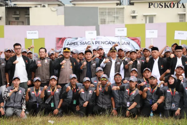 Apel siaga pengawasan Pilkada 2024 di Kabupaten Tangerang. (Poskota/Veronica)