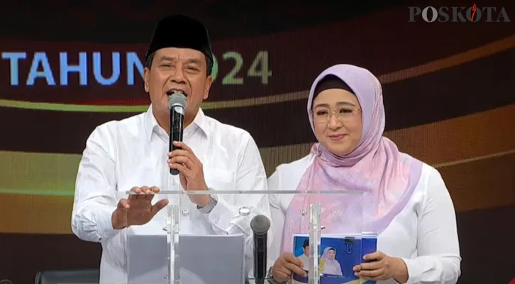 Maesyal-Intan saat melakukan debat kedua. (Poskota/Veronica)