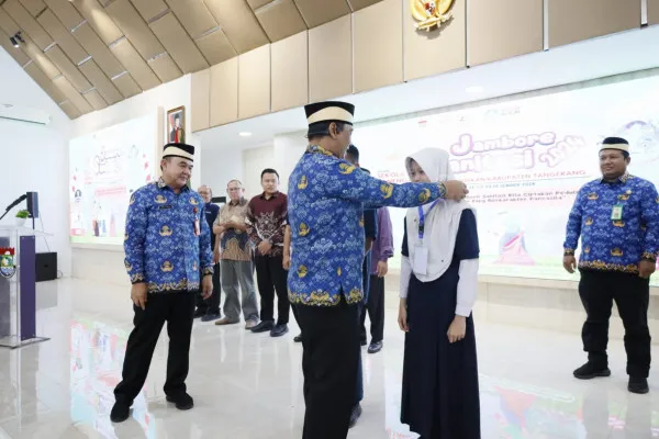 Pembukaan Pembinaan Perilaku Hidup Bersih dan Sehat (PHBS) melalui Jambore Sanitasi Sekolah Jenjang SMP Tahun 2024, Senin, 2 Desember 2024. (Dok. Diskominfo Kabupaten Tangerang)