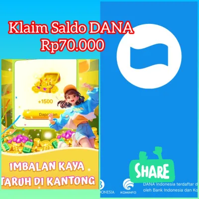 Dapatkan saldo DANA Rp70.000 dari Uang Gaga.(Play store/DANA/Santi Santika)