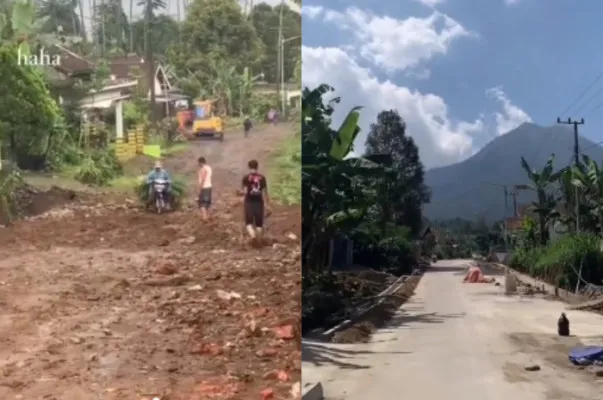 Kisah seorang pedagang bakso yang memperbaiki jalan di desanya Malang menggunakan uang pribadi.(Tangkap Layar Instagram/@mood.jakarta)