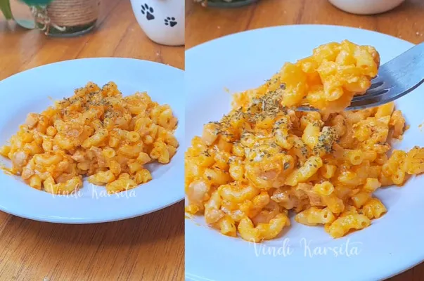 Berikut resep mudah membuat mac and cheese dengan rasa yang gurih dan creamy.(Tangkap layar/@vindikarsita)