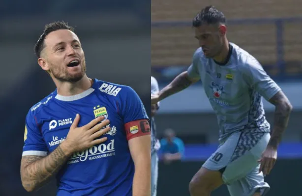 Marc Klok dan Tyronne Del Pino mengusung kemenangan dalam laga melawan Port FC, Kamis 28 November 2024. (Kolase Persib Official)