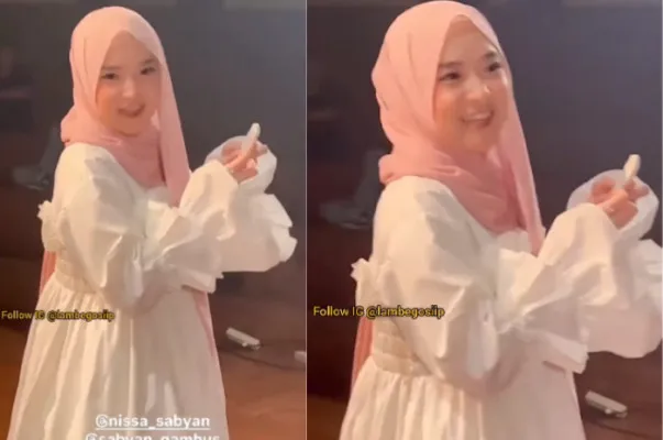 Nissa Sabyan diduga sedang berbadan dua seusai menikah dengan Ayus.(Tangkap Layar Instagram/@pembasmi.kehaluan.reall)