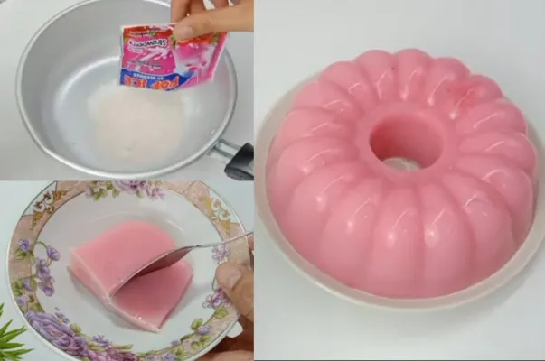 Berikut ini resep puding pop ice rasa stroberi yang mudah untuk dibuat.(Tangkap Layar YouTube/CERITA SOFIA AHMAD)