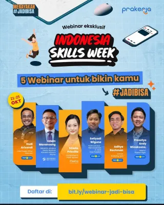 Ikuti webinar Prakerja mulai hari ini tanggal 21 hingga 25 Oktober 2024, gratis! (@prakerja.go.id)