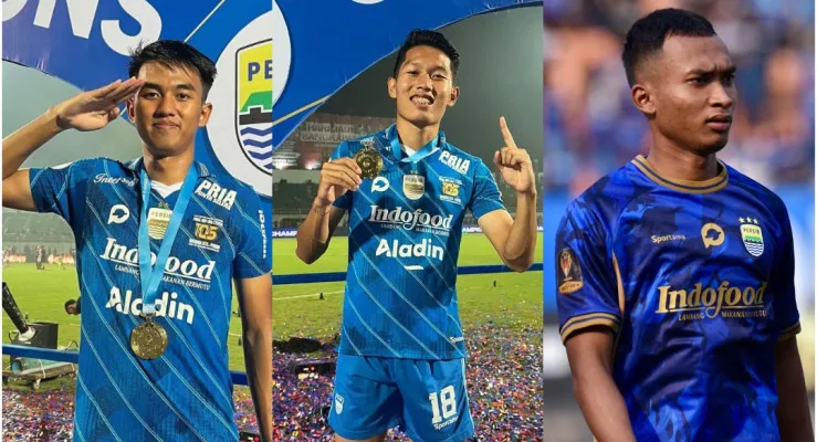 Tiga pemain Persib Bandung diantaranya , Kakang Rudianto, Ferdiansyah dan Robi Darwis dipanggil Timnas Indonesia untuk pemusatan latihan digelar sebagai persiapan menghadapi Piala AFF 2025. (Kolase Pemain Persib)