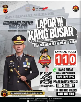 Polrestabes Bandung meluncurkan program 'Lapor Kang Busar, untuk mewujudkan rasa aman bagi masyarakat. (Instagram @polrestabesbandung)