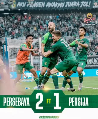 Persebaya tekuk Persija 2-1 pada Liga 1 di Stadion Bung Tomo, Surabaya, Jum'at 22 November 2024.