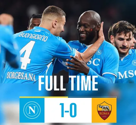 Napoli kembali berhasil merebut puncak klasemen Liga Italia 2024/25 usai menang tipis dari AS Roma dengan skor 1-0. (Instagram Official Napoli)