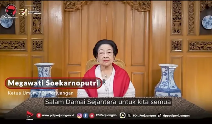 Ketua Umum PDI Perjuangan Megawati Soekarnoputri menyatakan kekecewaannya pada Pilkada 2024. (Youtube PDI Perjuangan)