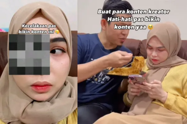 Viral konten kreator mengalami insiden saat membuat konten.(Tangkap Layar Instagram/@medsos_rame)