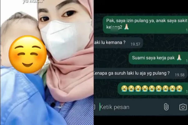 Viral, kisah pilu seorang ibu yang tidak mendapatkan izin pulang dari atasannya saat anak sakit hingga meninggal dunia.(X/@Kegblgnunfaedh)