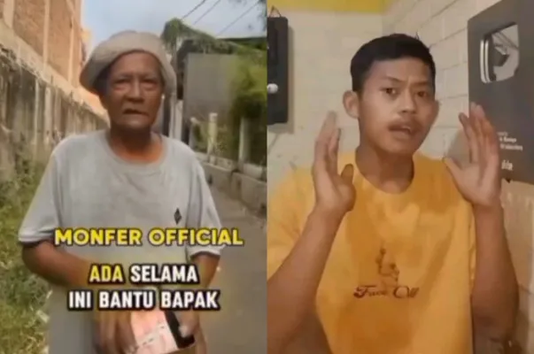 Viral seorang konten kreator tipu seorang kakek dengan nominal uang yang diberikan.(Tangkap Layar Instagram/@medsos_rame)