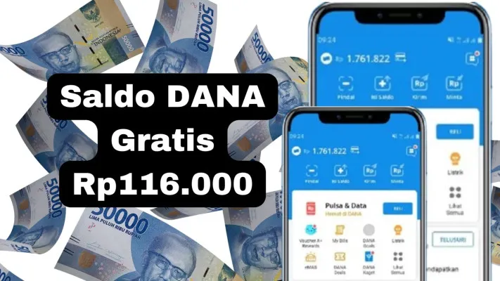 Dompet elektronik langsung terisi saldo DANA gratis Rp116.000 melalui cara ini, cek selengkapnya. (Poskota/Syania Nurul Lita Baikuni)