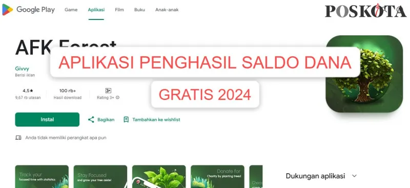 Saldo DANA gratis Rp100.000 bisa langsung cair dengan main game di apk penghasil uang 2024.(Poskota/Shandra)