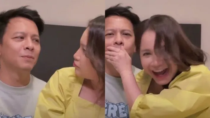 Ariel NOAH dan Rossa saat membuat tren "Jangan Ya Dek Ya". Interaksi mesra pasangan duet ini mendapat dukungan dari netizen agar berjodoh. (Instagram: itsrossa910)