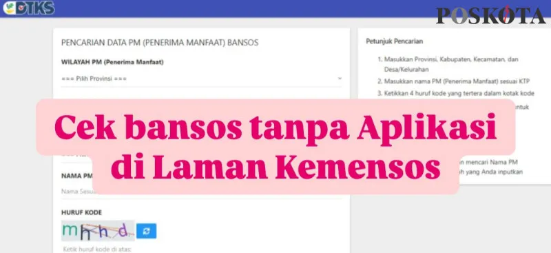 Ikuti 6 cara untuk cek status bansos kemensos tanpa install aplikasi lewat hp.(Poskota/Shandra)