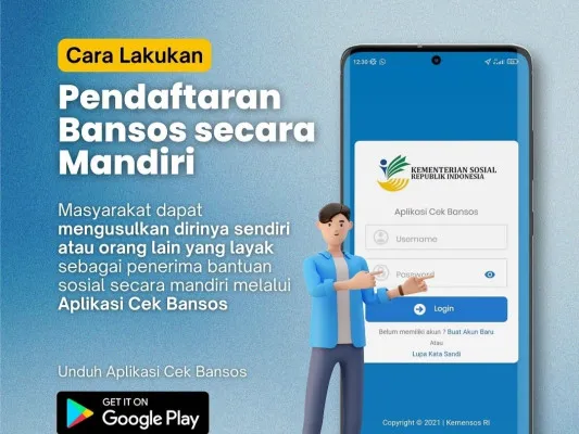 Cara daftar bansos lewat aplikasi cek bansos. (Kemensos RI)