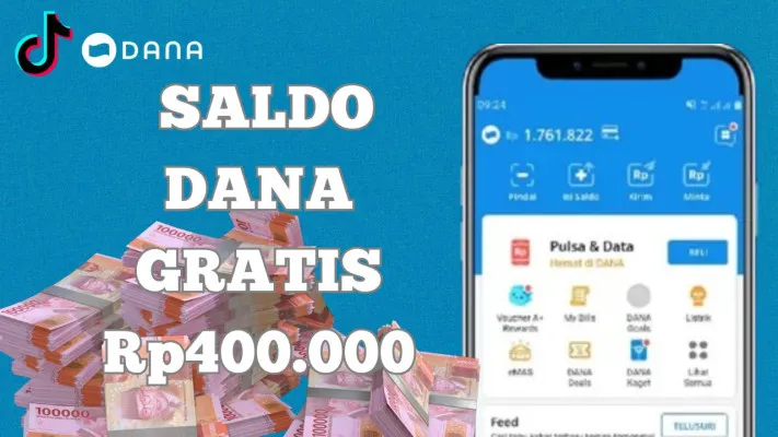 Cara klaim saldo DANA gratis Rp400.000 via aplikasi Tiktok. (Poskota/Syania Nurul Lita Baikuni)