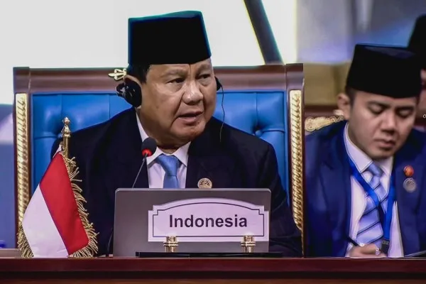 Presiden Republik Indonesia Prabowo Subianto dalam Konferensi Tingkat Tinggi D-8 ke-11, Mesir, 19 Desember 2024. (Twitter/@prabowo)