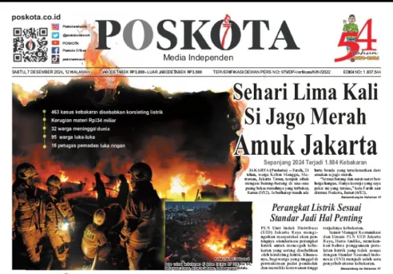 Harian Poskota edisi Sabtu, 7 Desember 2024.