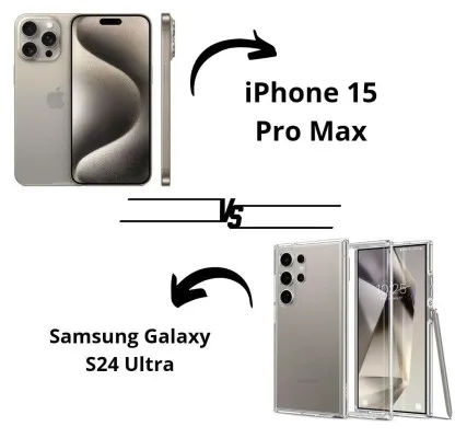 Samsung Galaxy S24 Ultra dan iPhone 15 Pro Max: Duel Flagship terganas di 2024. (Edited by Putri Aisyah Fanaha)