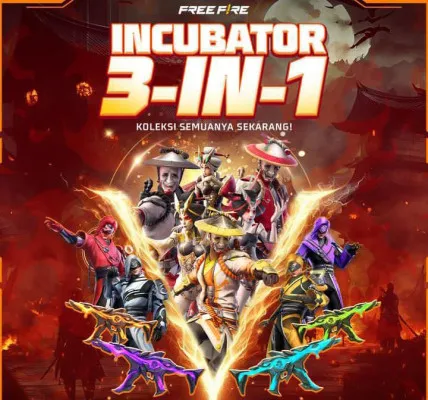 Klaim kode redeem Free Fire hari ini Senin, 19 Agustus 2024 untuk dapatkan incubator  3 in 1. (Tangkap layar/Instagram/@freefirebgid)