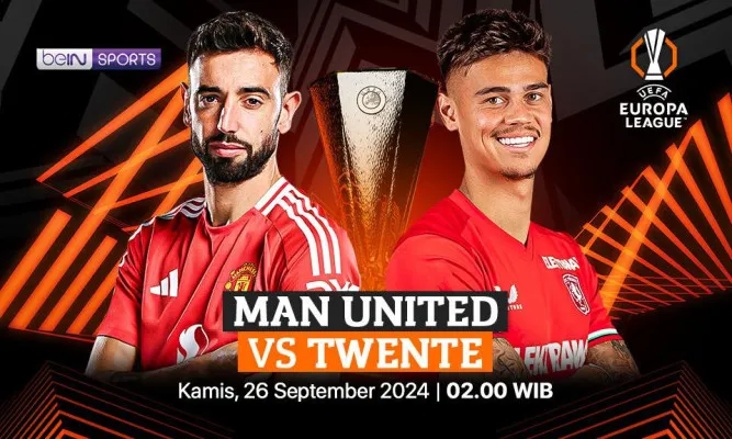 Laga mempertemukan tim Manchester united vs FC Twente di Europa league hari ini Kamis 26 September 2024 kick off pukul 02.00 WIB (vidio)