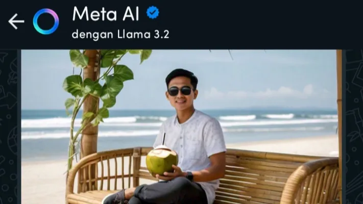 Tutorial mengganti wajah pada gambar menggunakan Seaart AI di Meta AI WhatsApp. Mudah dan cepat, coba langkah-langkahnya sekarang. (Poskota/Neni Nuraeni/WhatsApp)