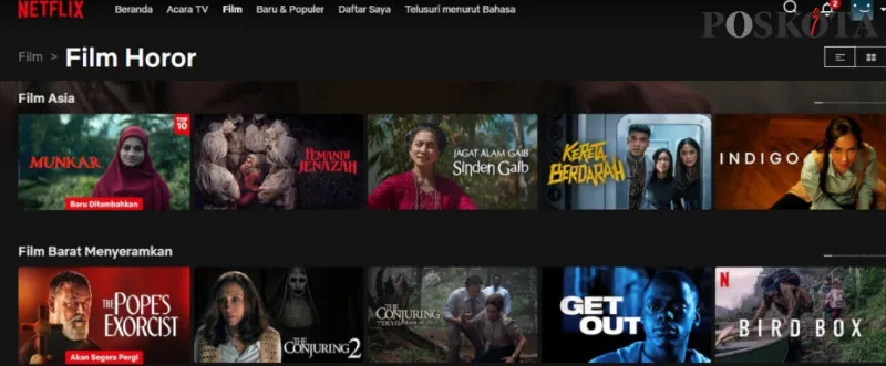 Rekomendasi film horor di netfix. (Tangkapan Layar akun netflix/Poskota)