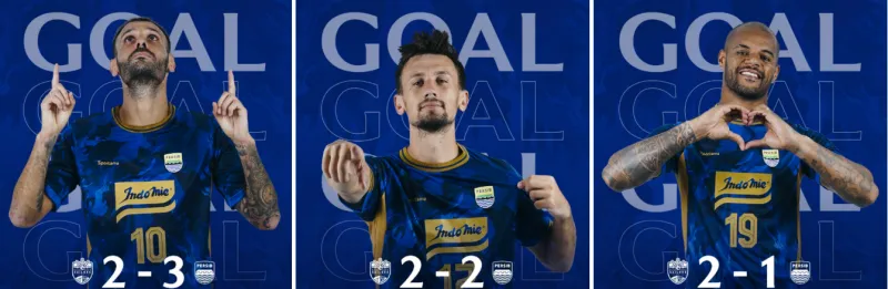 Menang dramatis, laga Persib Vs Lion City berakhir dengan kemenangan untuk Maung Bandung 2-3. (Instagra/@persib)